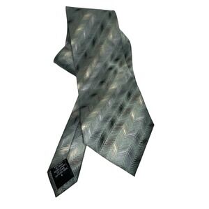 Van Heusen Tie - 3.75 X 58 in Green‎ Geometric Silk Necktie - Men's Classic